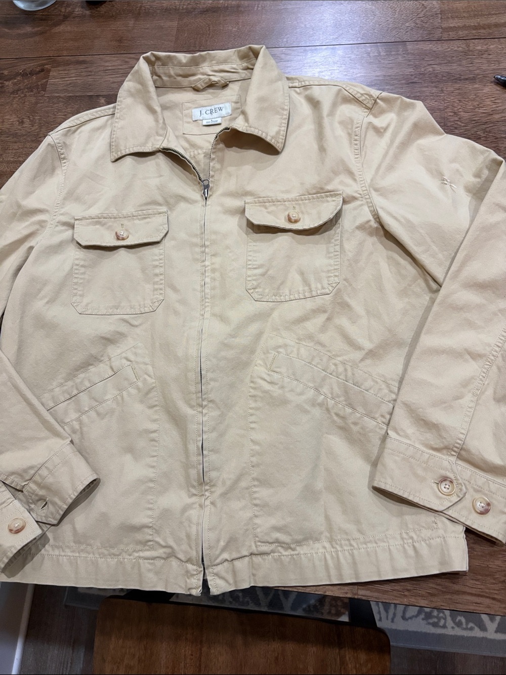 Men's J.Crew Canvas Chore Jacket Shacket Tan Khaki.  vintage. Size L